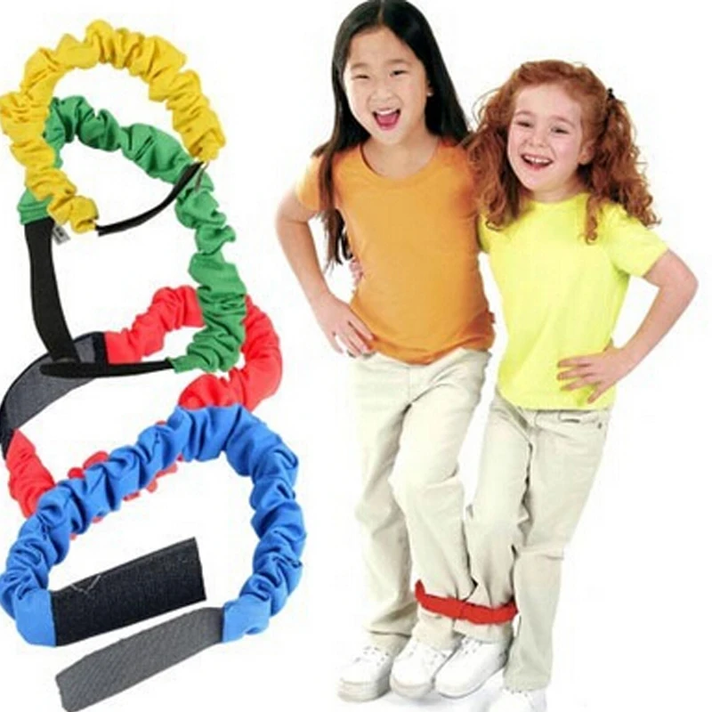Three-legged Elastic Sport Tie Ropes Run Race Game Kids Cooperation Toys 
