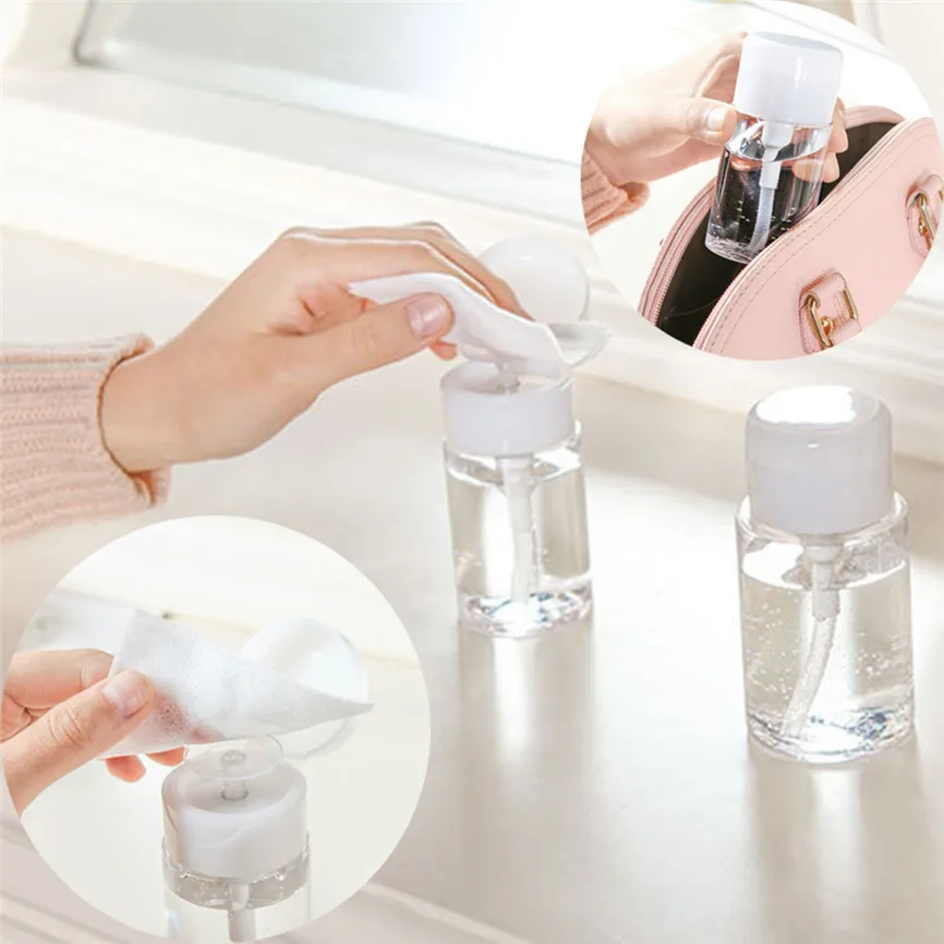 

1pc 100ml/150ml Plastic Pump Dispenser Acetone Polish Makeup Remover Bottle Dropshipping July#5