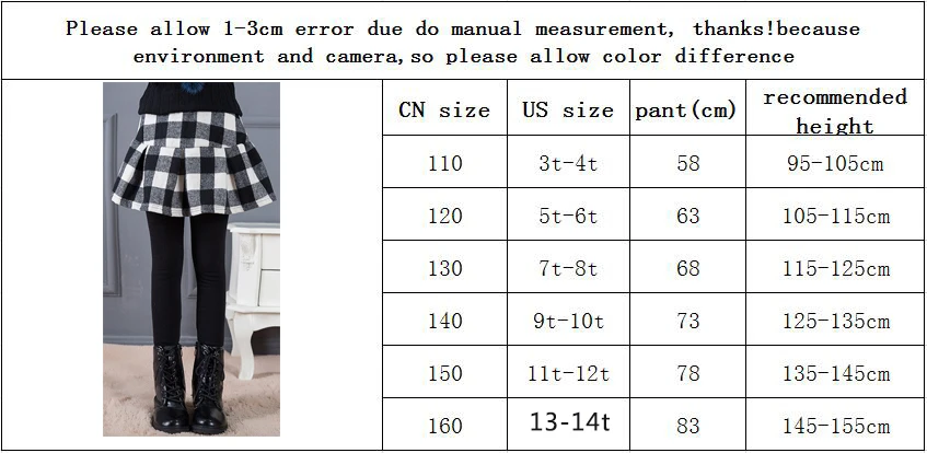 Детская Зимняя юбка; леггинсы для девочек; хлопковые брюки в клетку для девочек; брюки; утепленные леггинсы для девочек; одежда для детей