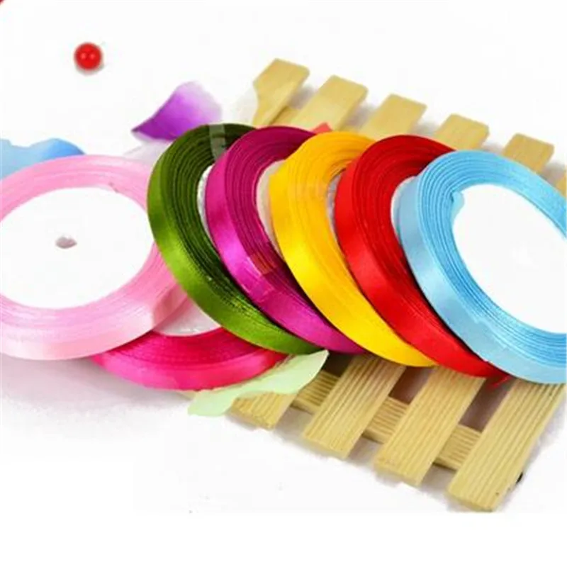 10mm 25 야드 예쁜 실크 새틴 리본 22M, 결혼식 파티 장식 초대 카드 선물 포장 스크랩북 용품 Riband ...