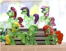 Cute little horse action figures 6pcs Rainbow Dash pony toys for Children anime Cartoon free shipping