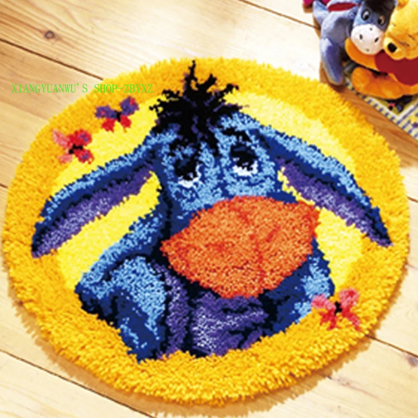 

donkey Hook Rug Kit DIY Mat Needlework Kit Unfinished Crocheting Rug Yarn MAT Embroidery Carpet