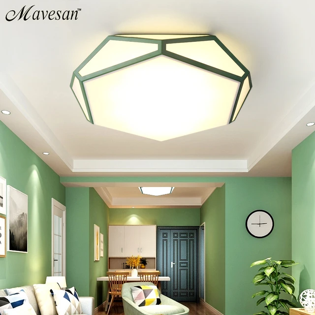 Modern Led Ceiling Lights Lamp For Living Room Bedroom 4 Colors Round Lighting Fixtures For Office Bedroom Modern Ceiling Lamp In Ceiling Lights From