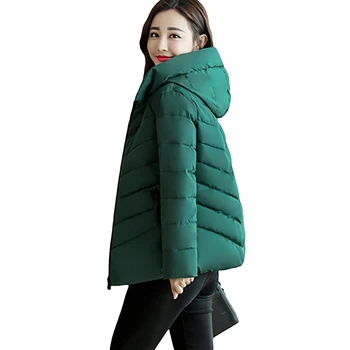 

Winter Women Warm Coats 2018 New Thicken Slim Plus Size Female Jackets Autumn Hooded Short Down Cotton Parkas YP1160