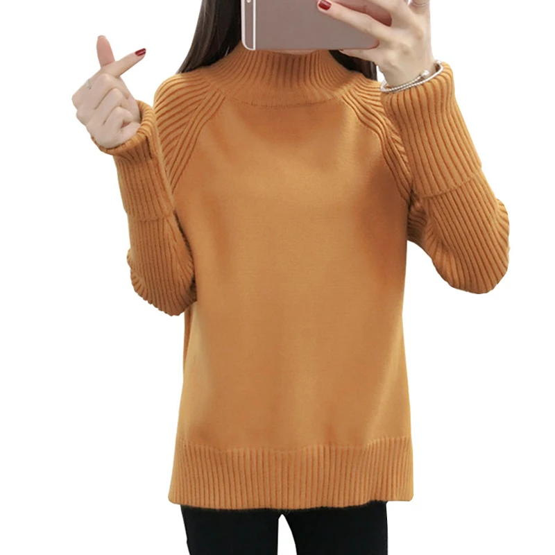 Pull Col Roulé Femme Chaud Manche Longue Pull Femme Hiver Pull Tricoté Elástique Soft Pullover Pull Femme Chaud Sous-Pull Pullover Laine Vintage Haut 2024