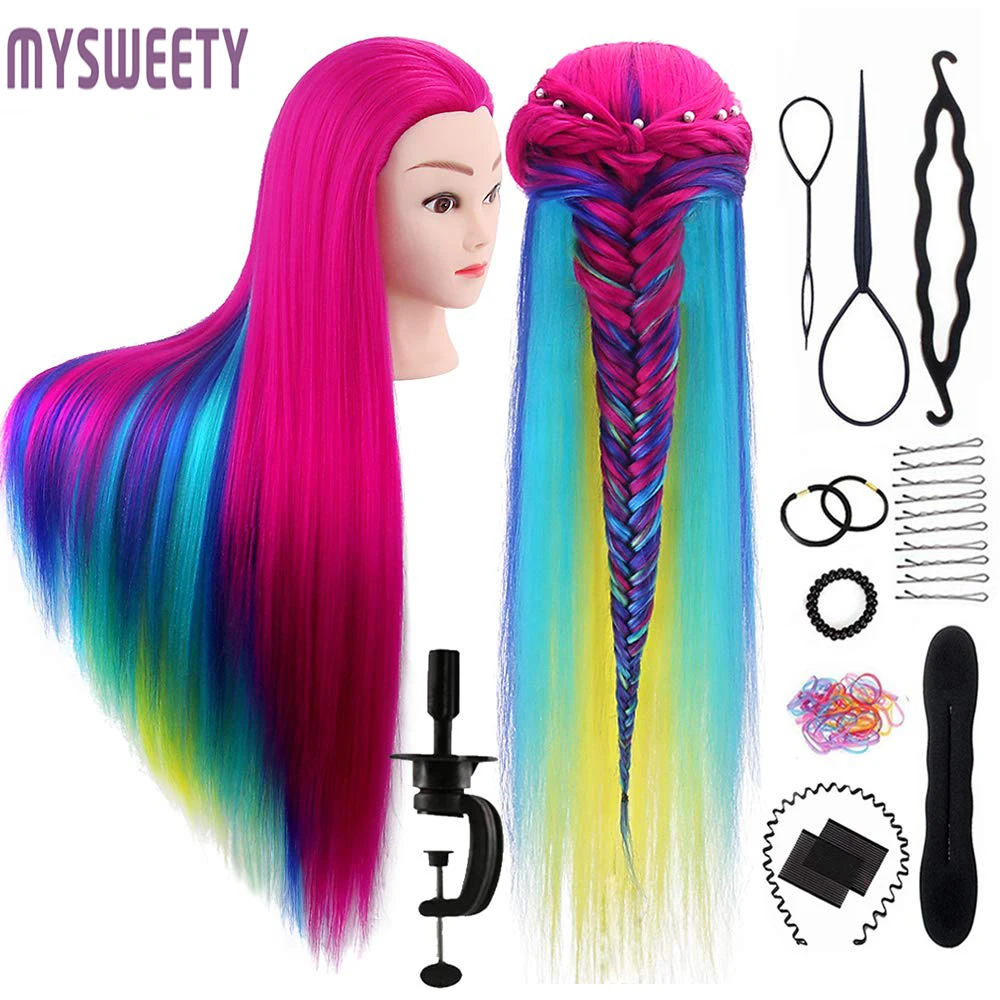 

29" Mannequin Head Hair Styling Hair Mannequin Manikin Head Cosmetology Doll Head Practice Styling Hairdressing Training Head