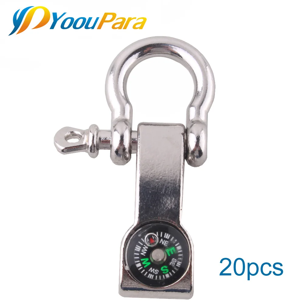 

YoouPara Adjustable Alloy Anchor Shackle Compass Buckle for Rope Paracord Bracelet Wholesale Outdoor Survival Buckles