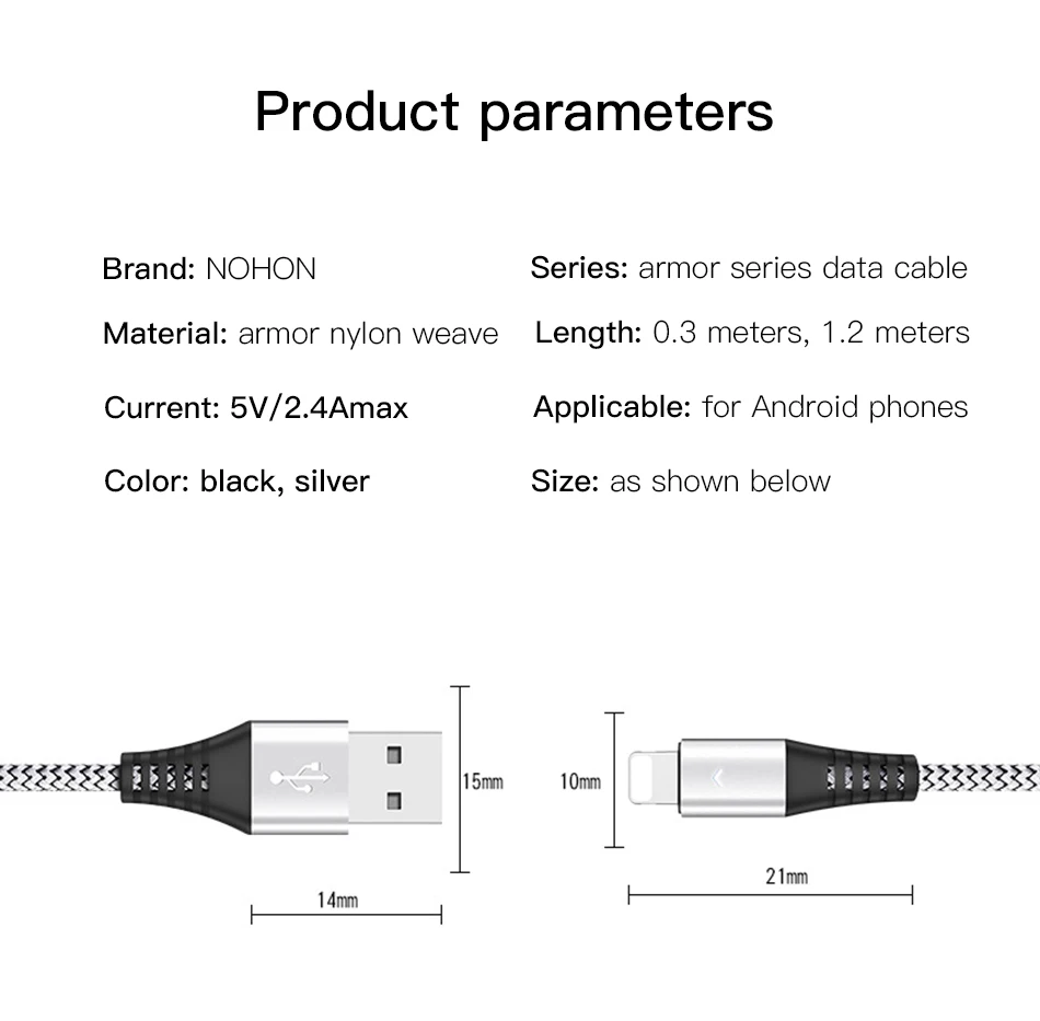 NOHON кабель для зарядки и синхронизации данных 8-контактный USB кабель для iphone XS XR X 8 7 6 6S 5S 5 Plus для iPad Air 1 2 короткий кабель для зарядки