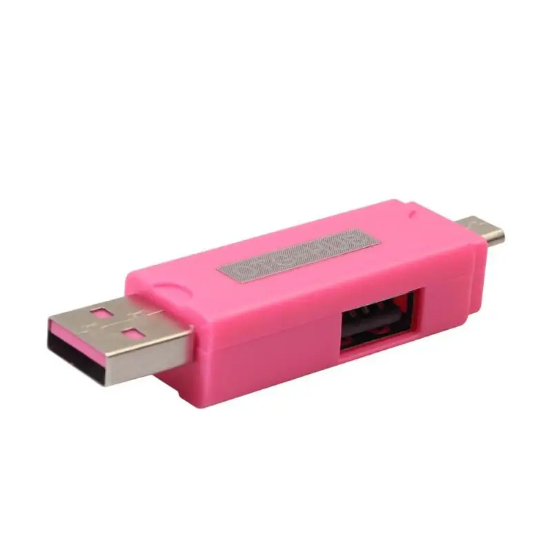 Розовый ABS Micro USB TF считыватель карт OTG адаптер USB2.0 концентратор Разъем конвертер для ПК/смартфона/ноутбука - Цвет: Розовый