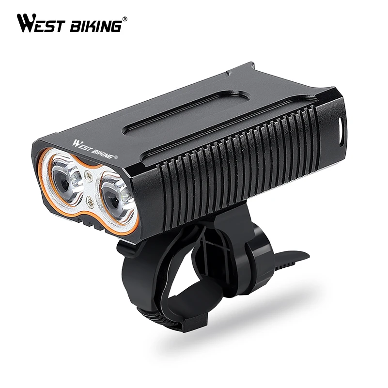 WEST BIKING 2400 Lumens Bike Light USB Rechargeable Front Head Ligh And Rear Safety Flashlight Handlebar Bicycle Cycling Lamp