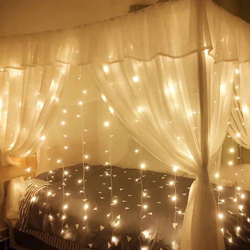 

Hi-Lumix 3M x 3M 300 LED Wedding String Lights star curtain lights with UL588 certification fairy string light for Home Decor