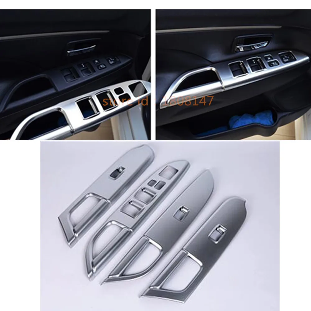 

Car ABS chrome Interior inside inner door Window glass switch panel trim frame molding 4pcs For Mitsubishi ASX 2013 2014 2015