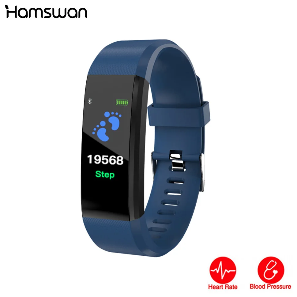 

Hamswan Color Screen sport Bracelet Smart Watch Pedometer Fitness Running Walking Tracker Heart Rate Pedometer Smart Band Men