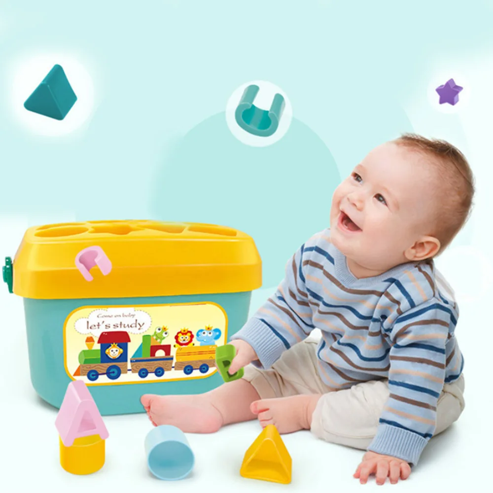 16 blocks Colorful Baby Square Building Matching Blocks Assembled Model Intelligence Sorting Box Educational Building Block 4