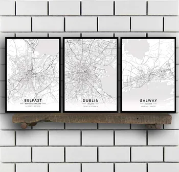 

Belfast Northern Dublin Galway Kilkenny Ireland Map Poster