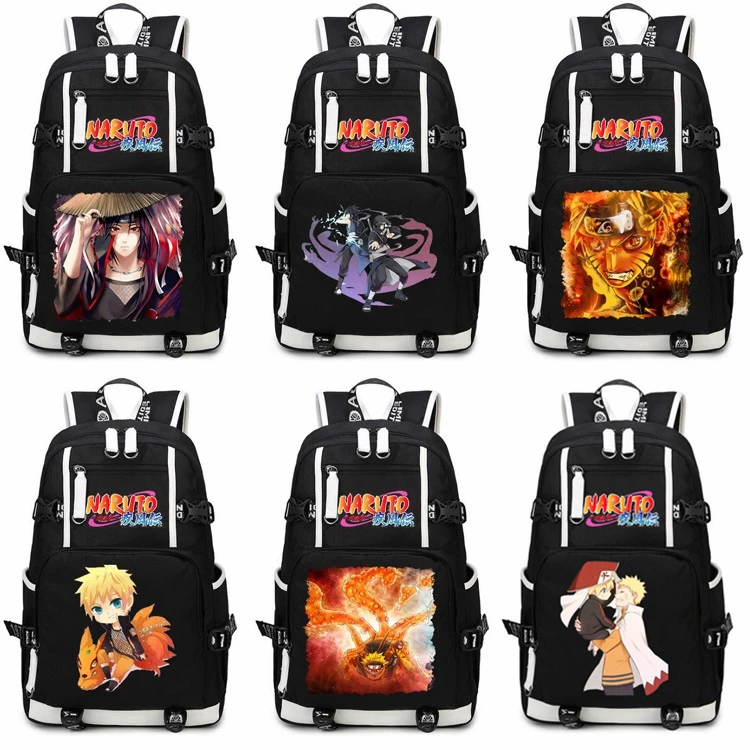 

Naruto Sasuke Itachi anime pattern Large Capacity Book Bag Laptop Backpack Anime School Bag travel Bag