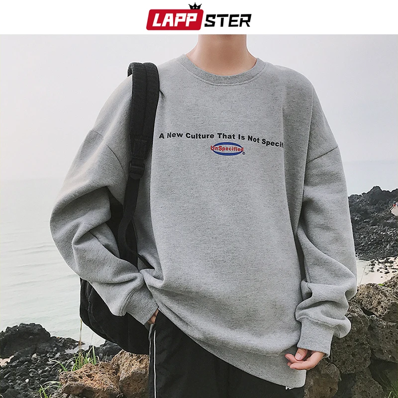 LAPPSTER Drop Shoulder Hoodies Korean Style Sweatshirts 2020 Men Japanese Streetwear Grey Sweatshirts Fleece Autumn Clothes 5XL LAPPSTER Drop Shoulder Hoodies Korean Style Sweatshirts 2020 Men Japanese Streetwear Grey Sweatshirts Fleece Autumn Clothes 5XL