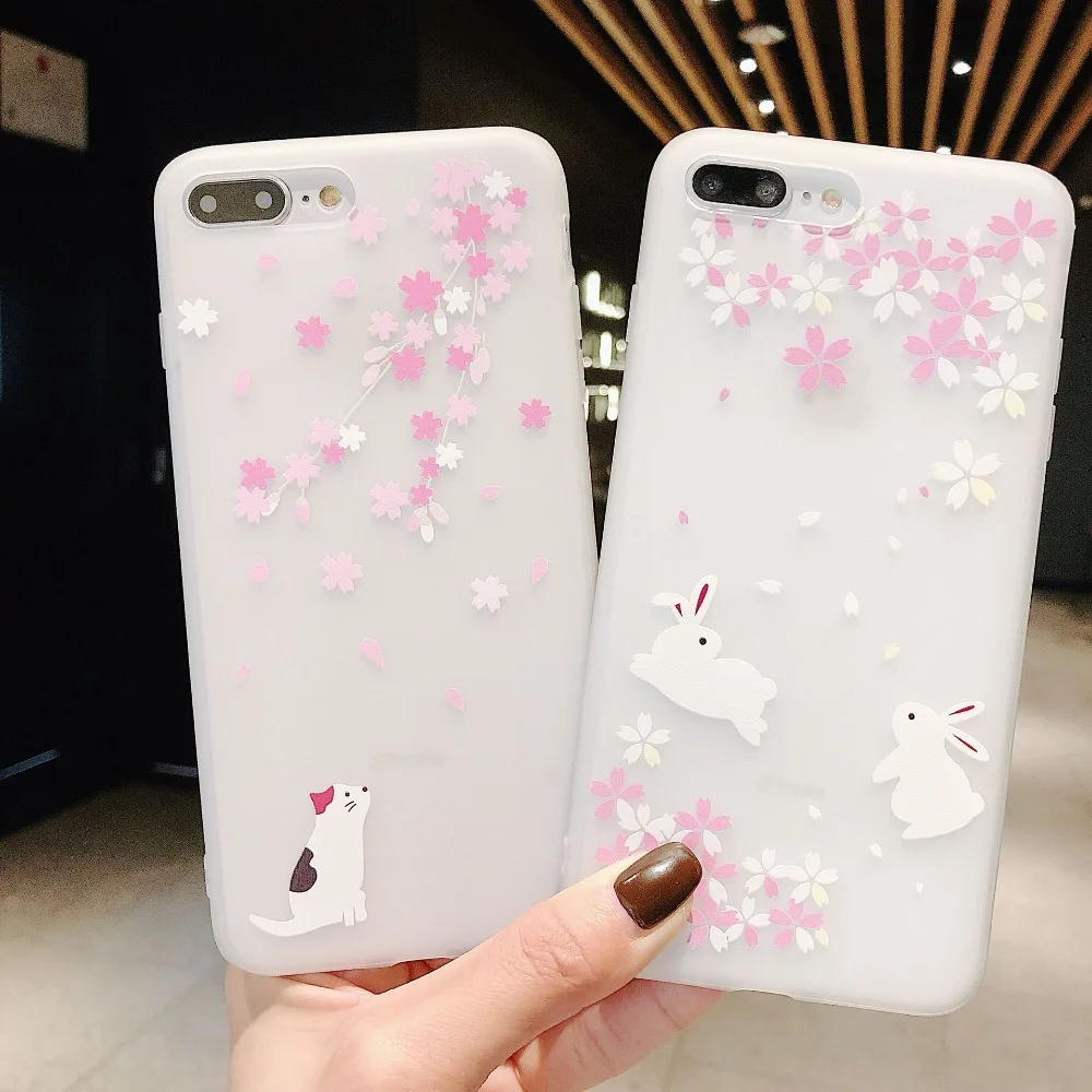 

For OPPO F5 F7 F9 Case 3D relief Cherry Blossoms Cat TPU Cover For Oppo R9 R11 R11S A79 A37 A57 A3 A5 A7 K1 Back Cover Shell