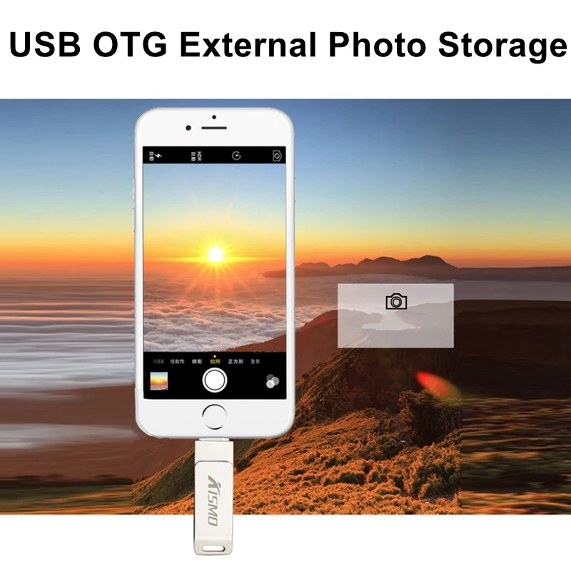 Kismo металлический USB флеш-накопитель, портативная карта памяти, подарок, U диск, OTG, ручка-накопитель для iphone X 7 8 6Plus 6S 5S 5C iPad Mini Air 2