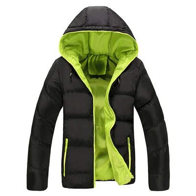 HOWL LOFTY 5XL Мужская Зимняя Повседневная Новая Толстая стеганая куртка с капюшоном на молнии, тонкое мужское и Женское пальто, Мужская парка, теплая верхняя одежда - Цвет: Black Green