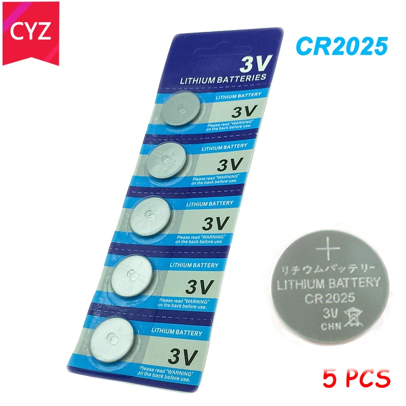 

5pcs/Lot CR2025 3V Cell Coin Button Battery batteries lithium Li-ion ECR2025 DL2025 BR2025 KL2025 L2025 Watches clocks toys