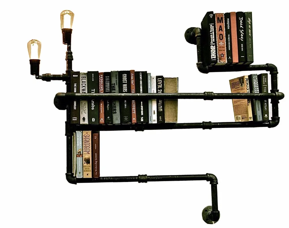 

DIY Lamp Pipes ShelvesFrench Country Style Wall Shelf Water Pipe Design Bookshelf