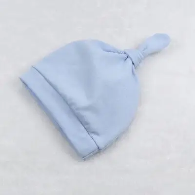 Короткая шапка для новорожденных; хлопковая вязаная шапочка для маленьких мальчиков и девочек; ZJS0003 - Цвет: light blue