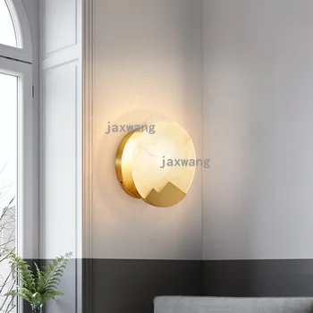 

Modern Led Wall Lamp Bedroom Simple Bedroom Bedside Deco Wall Light Brass Stone Passage Stairway Background Industrial Wall Lamp