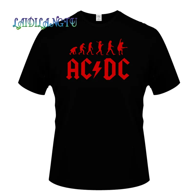 Новинка 2018New Camisetas AC/DC band rock Футболка мужская acdc футболки с рисунками Повседневная футболка с круглым вырезом в стиле хип-хоп короткий рукав хлопковый топ - Цвет: black