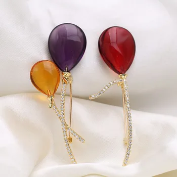 

Popular Crystal Zircon Balloon Brooch Pin Women Ladies Party Accessories