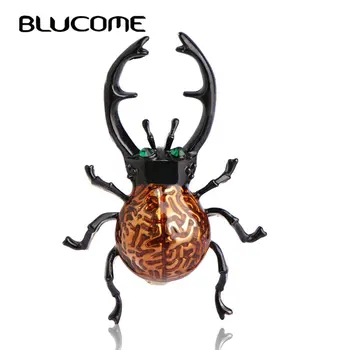 

Blucome Cute Crawling Insect Brooch Gunblack Color Clothes Accessories Big Pliers Insects Brooches For Lady Women Jewelry Pins