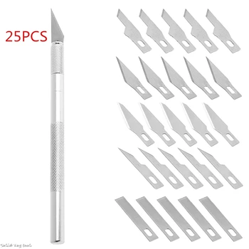 

25 Blades Wood Carving Cutting Tool Fruit Food Engraving Knife Scalpel Repair
