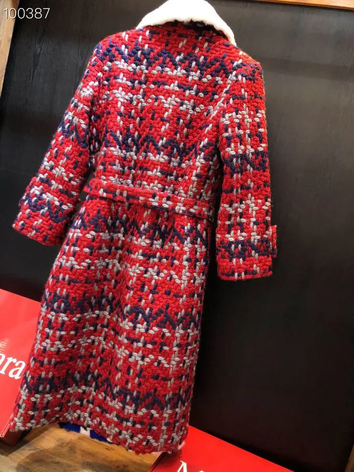 New Fashion Winter Parka Tweed Wool Coat Thick Rex Rabbit Fur Liner Women Real Fur Long Jacket With Belt New Fashion Winter Parka Tweed Wool Coat Thick Rex Rabbit Fur Liner Women Real Fur Long Jacket With Belt