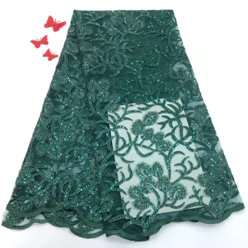 

High Quality Nigerian 5 Yards Tulle Lace Fabrics Latest Mesh African Lace Fabric Bride Guipure French Net Lace Fabric D17