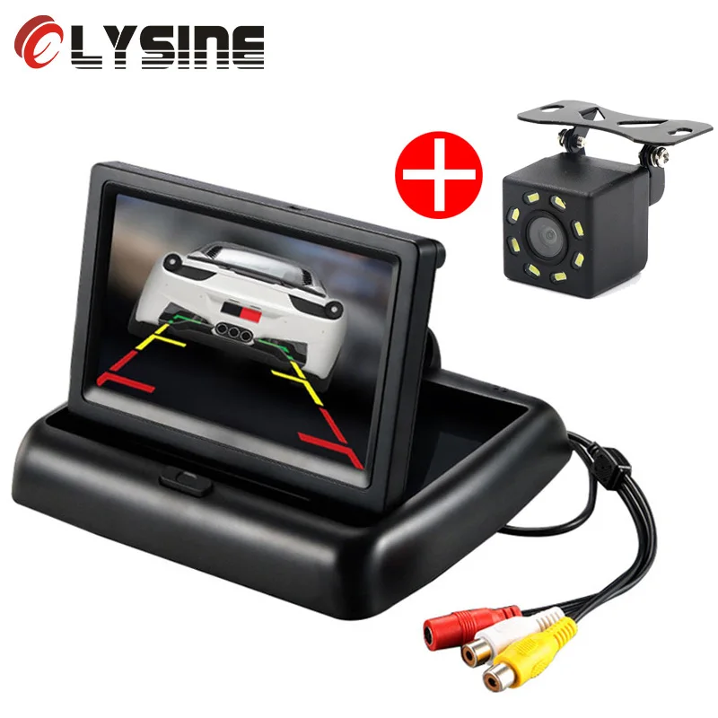 

Olysine Car Parking System Kit 4.3" TFT LCD Rearview Display Monitor + Waterproof Vehicle Reversing Backup Car Rear View Camera