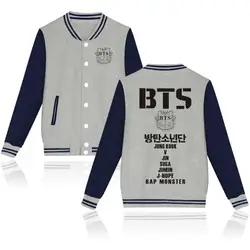 Bangtan Kpop Бейсбол куртка монолитным Толстовка Для мужчин Популярная Корейская BTS зимние толстовки с капюшоном Для мужчин письмо куртка одежда