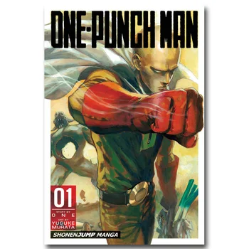 

NICOLESHENTING One Punch Man Art Silk Fabric Poster 13x20 24x36inch Japan Anime Picture For Living Room Decor Saitama Genos PN09