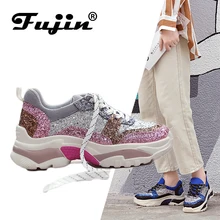 Fujin Brand 2018 Breathable Mesh Women Casual Shoes Vulcanize Female Fashion Sneakers Lace Up Soft High Leisure Footwears