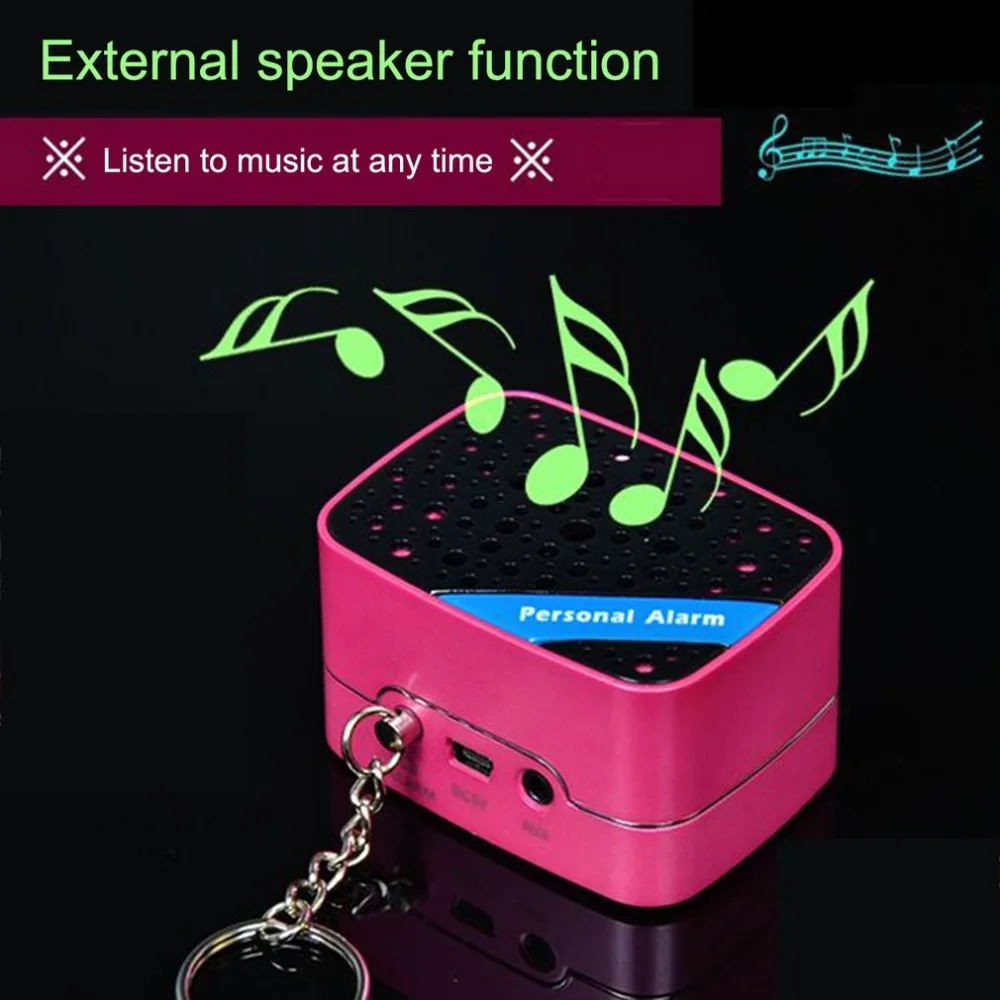 

130dB Super Loud SOS Alarm Mini Portable Speaker Rechargeable Self Defense Anti-Attack Alarm For Women Kids Elderly