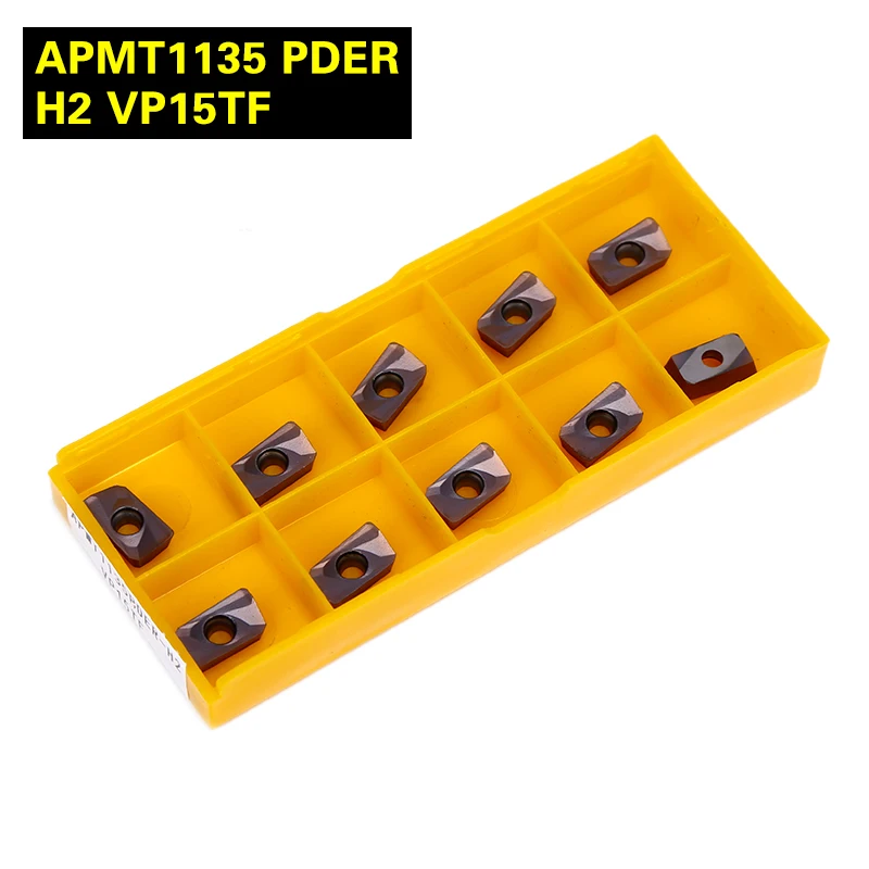 

50PCS Carbide Insert APMT 1135 PDER H2 VP15TF R0.8 Face Mill Lathe Milling CNC Tools Milling Cutter APMT1135