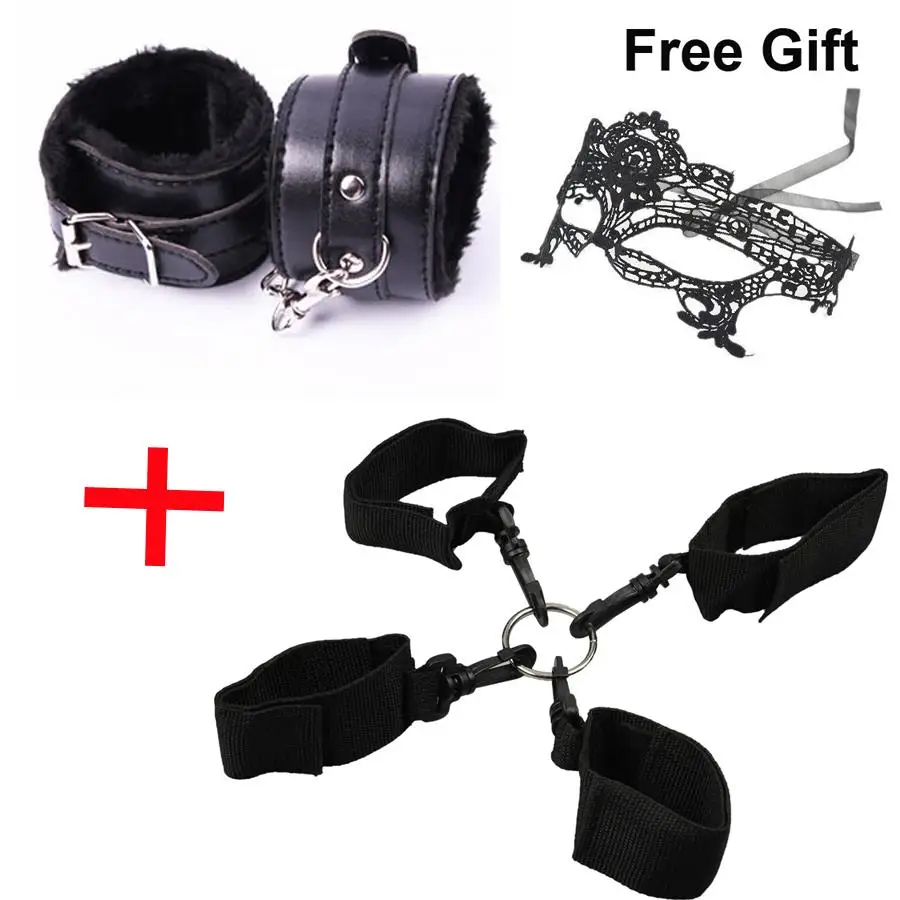 2PCS/Lot Women Nylon Hand&Leg Restraints HandCuffs & Leg Cuffs Bondage