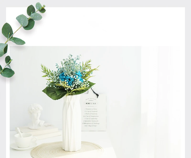 JAROWN Artificial Rose Simulation Flowers Silk Plastic Fake Flower Bouquet Wedding Bride Holding Flowers Home Decoration (9)