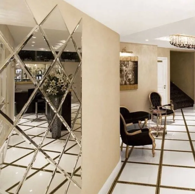 Luxus Abgeschrägte Spiegel fliesen dekoration für lobby