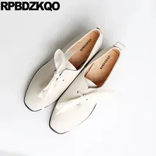 Зашнуровать черный лук дизайнер дам Квадратный носок белый марочный женская обувь оксфорды Британский стиль Низкий каблук Японская школа отправка капель весенняя осень Мода европейская последние красивая