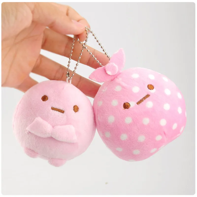 Kawaii Sumikko Gurashi Plush Toys Keychain New Japan Anime Cartoon San-X Corner Bio Soft Stuffed Dolls Pendants 10pcslot 9cm (2)