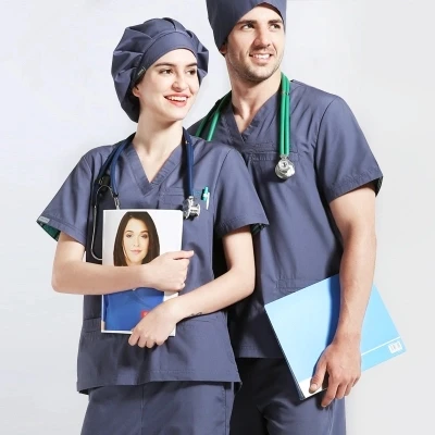 Хирургическая Одежда, Мужская рабочая одежда, женская одежда для доктора, профессиональная одежда для операционной, одежда для стирки, Раздельная одежда для медсестер - Цвет: Jacket and trousers