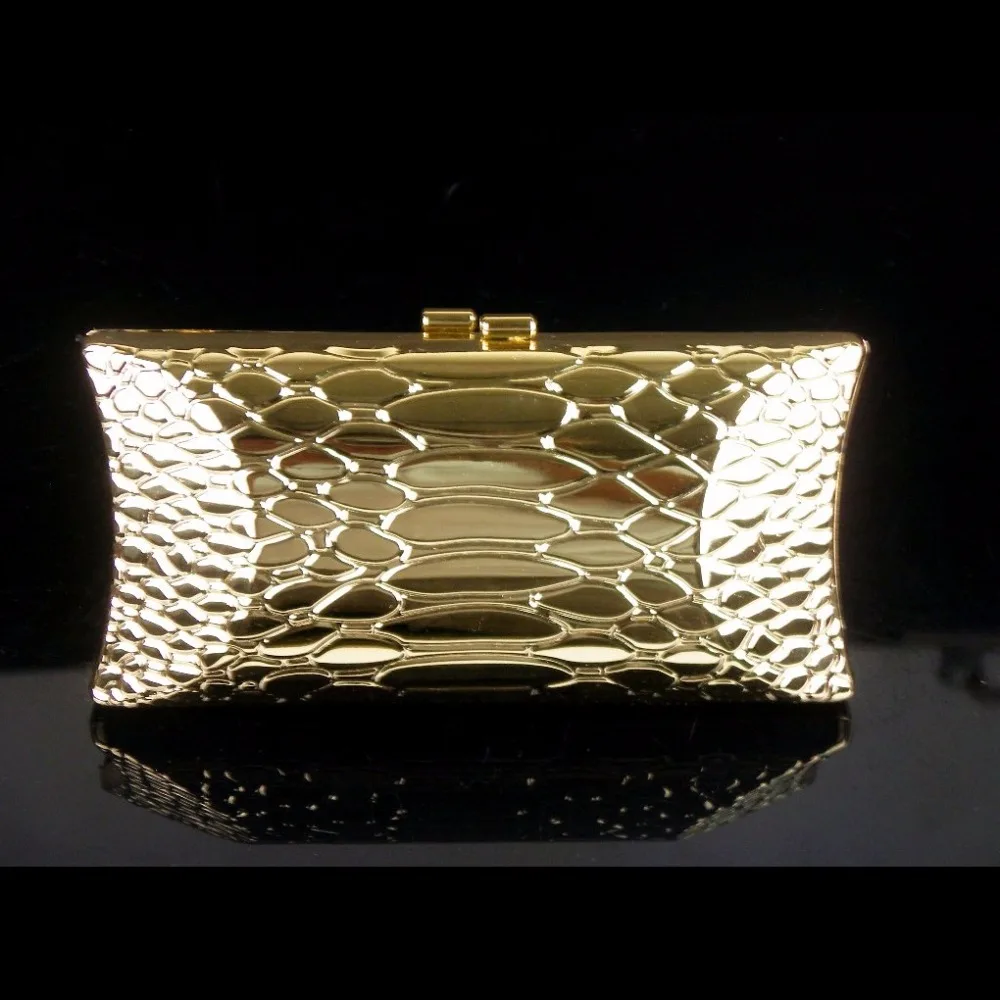 

1469 Golden Snake pattern metal case Lady Fashion Bridal Party Night clutch bag Evening purse handbag box IN FREE SHIPMENT