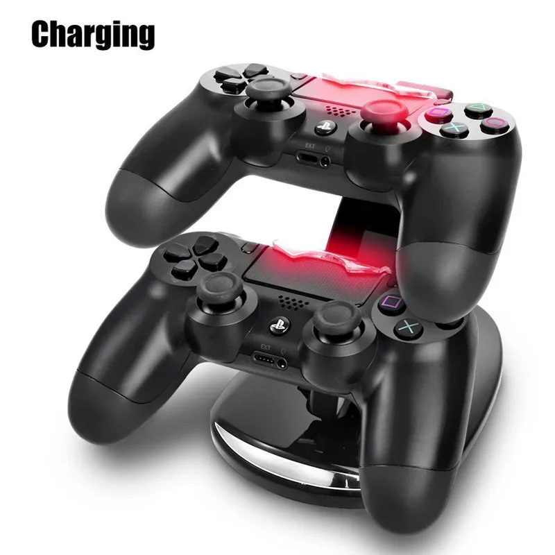 TENZERO Stand Double Handle Wireless Charger Dual USB Charging Dock Station Stand For Playstation 4 Controller PS4 Slim Gamepad TENZERO Stand Double Handle Wireless Charger Dual USB Charging Dock Station Stand For Playstation 4 Controller PS4 Slim Gamepad