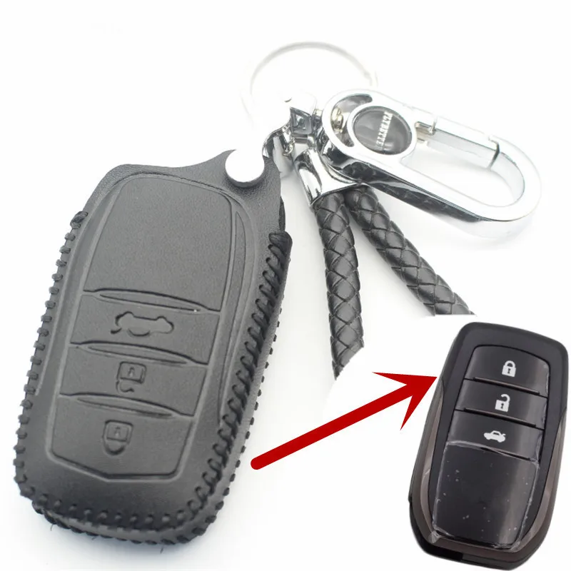 FLYBETTER чехол из натуральной кожи с 3 кнопками без ключа для Toyota Camry/Crown/Highlande