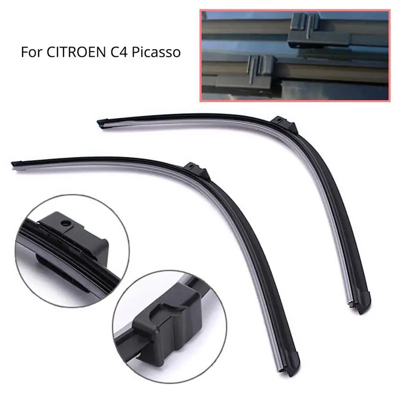 Пара стеклоочиститель bladesfor CITROEN C4 Picasso/C4 Великий Пикассо 2006-2008 со стороны водителя лезвие 3" Passager боковой лезвие 30" - Цвет: Black